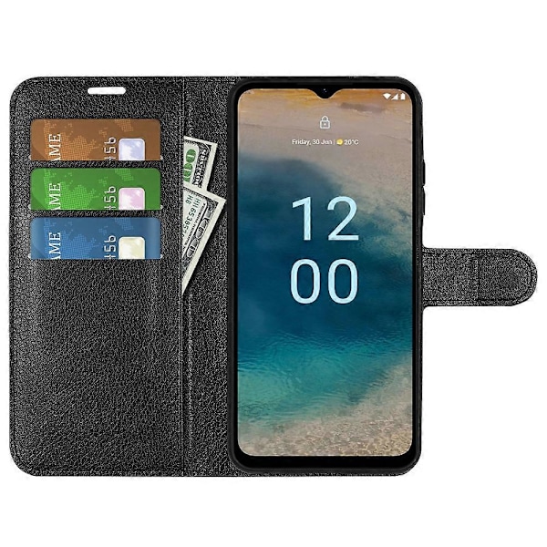PU-nahkakuori Nokia G22 -puhelimelle, naarmuuntumaton suojakotelo lompakolla ja jalustalla Multicolor Style A