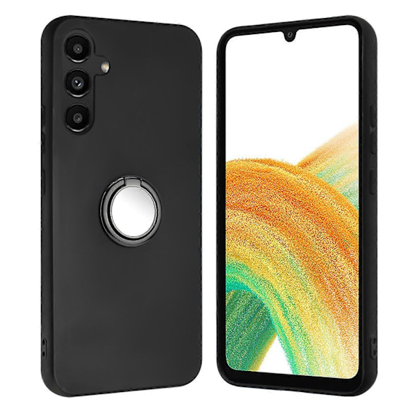 TPU Telefoncover til Samsung Galaxy S23 FE Ringholder Støttefod Anti-Ridse Mat Telefon Bagside Cover