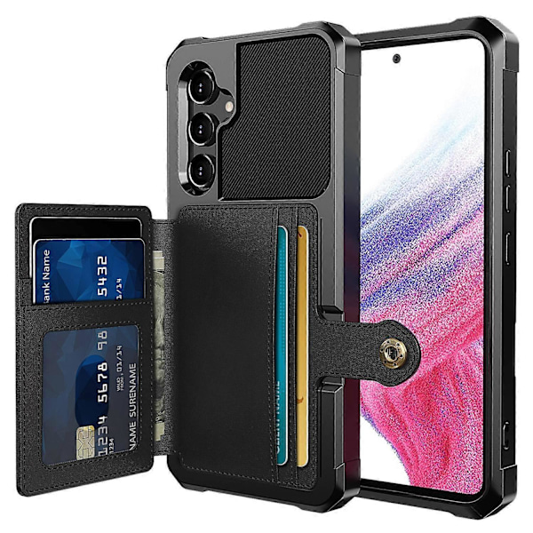 ZM03 Samsung Galaxy A34 5G -puhelin kotelo, jossa jalusta, PU-nahkapäällysteinen TPU-kuori ja korttipidike Multicolor Style C