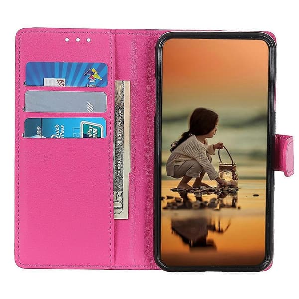 Wallet Design Klassisk Litchi Tekstur Læder Telefon Stand Case til iPhone 13 mini 5.4 tommer Multicolor Style D