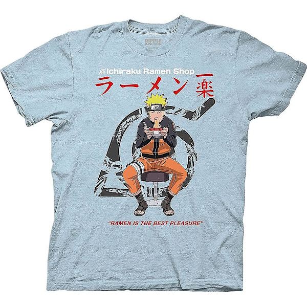 Ripple Junction Naruto Shippuden Ichiraku Ramen Shop Light Weight Crew T-shirt Light Blue M