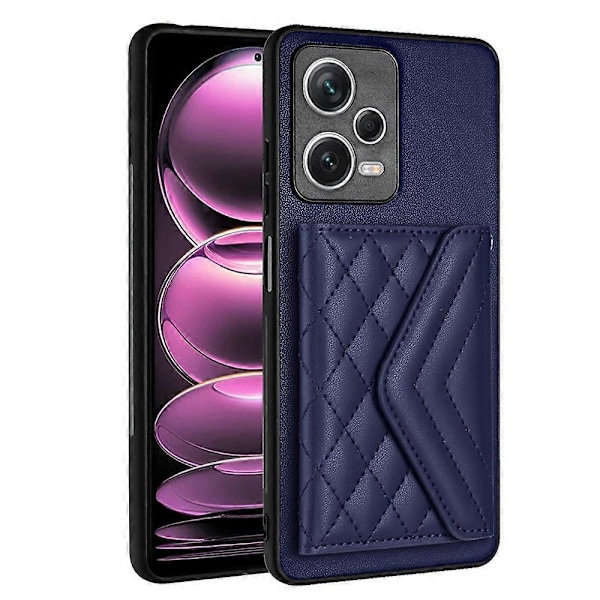 YB Läderbeläggning Serie-8 För Xiaomi Redmi Note 12 5G/Poco X5 5G Mobilskal med Kortfack Multicolor Sapphire