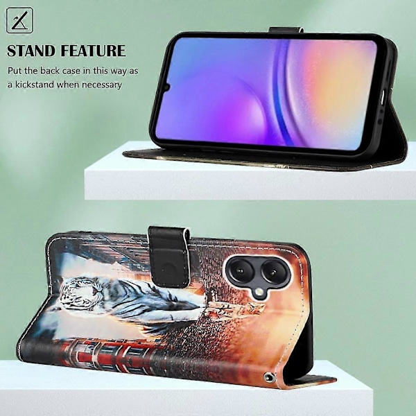 YB Pattern Printing Leather Series-4 Samsung Galaxy A15 4G -kotelo PU-nahkainen puhelinlompakkokotelo Multicolor Style E
