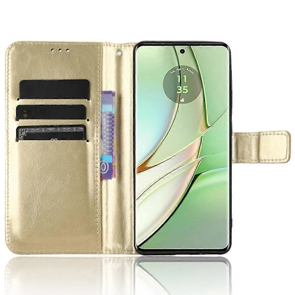 Til Motorola Edge 40 5G TPU+PU Læder Etui Wallet Telefon Stand Cover med Rem