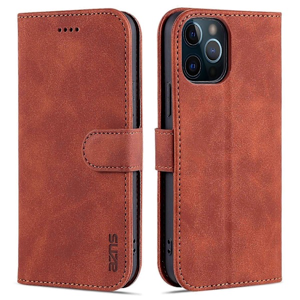 AZNS PU Läder Folio Flip Plånboksställ Fullständigt Skydd Design Telefonskal för iPhone 13 6.1 tum