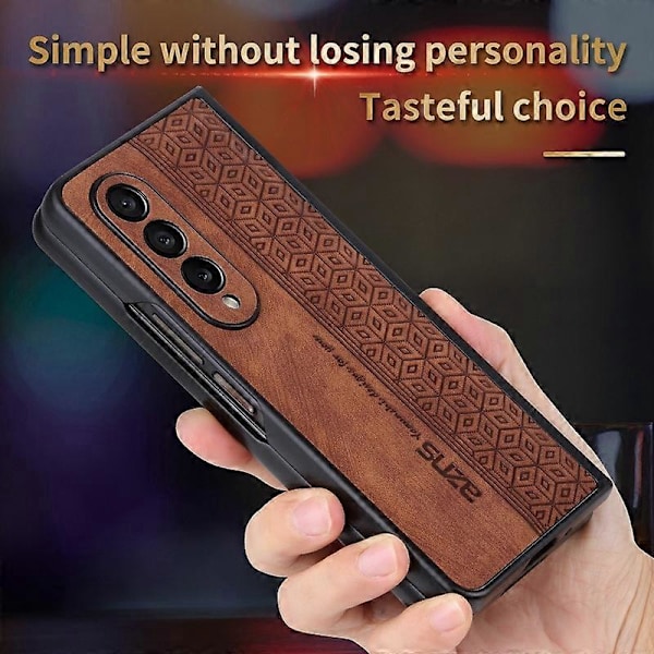 AZNS Telefonfodral för Samsung Galaxy Z Fold4 5G Präglat Mönster PU Läderbelagd TPU Baksida Multicolor Style C
