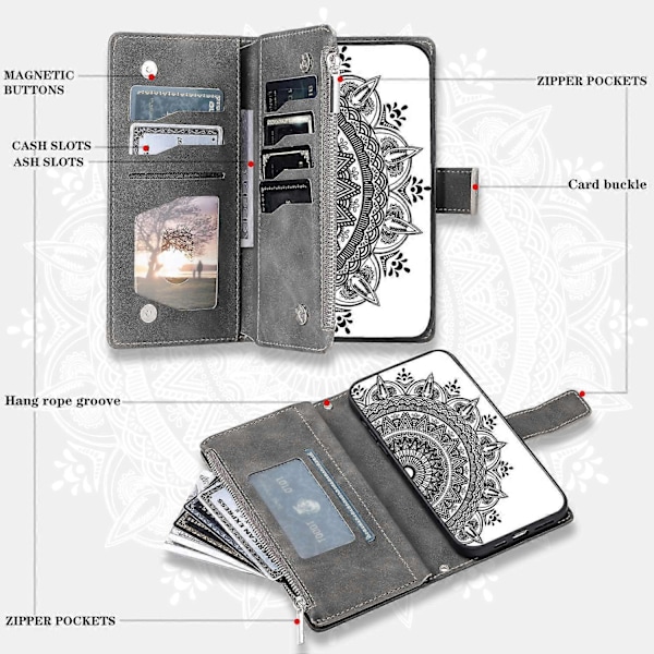 Til Samsung Galaxy A05s 4G Etui Telefon Cover Wallet PU Læder Stand Shell med Rem Multicolor Style A