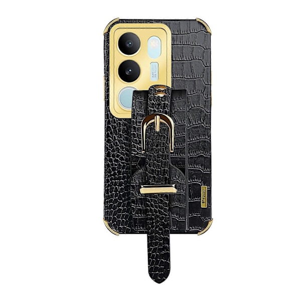 vivo S17 5G PU-nahkapäällysteinen TPU-kotelo rannekkeella ja jalustalla, galvanointi puhelinkuori Multicolor Style B