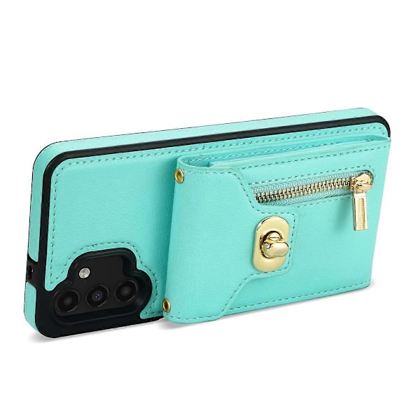 Til Samsung Galaxy A13 5G/4G Lynlåslomme Kort Slots Telefon Cover Støtteben Læderbelagt TPU Cover Multicolor Style E