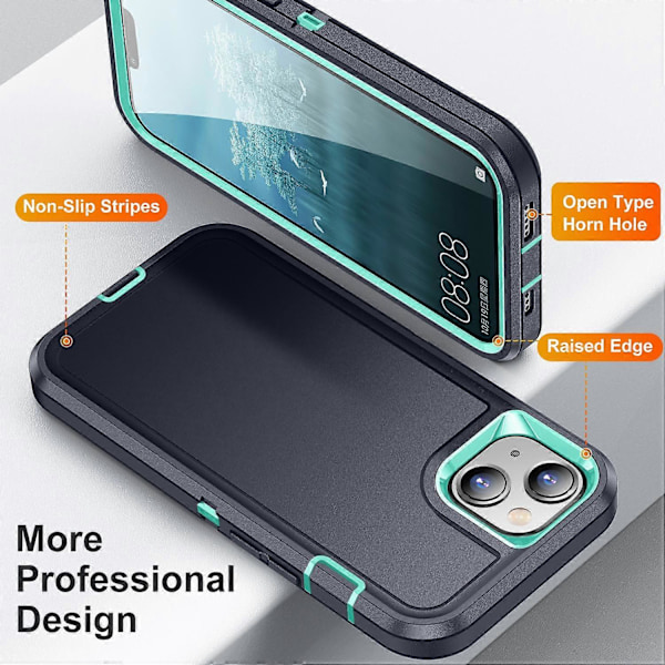 Til iPhone 13/14 Telefon Cover TPU+PC Stødsikker Beskyttelses Cover med Indvendigt EVA Papir Multicolor Style D