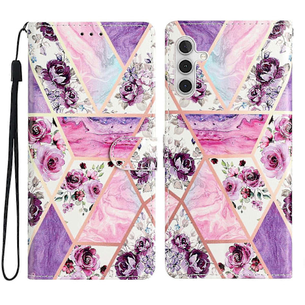 Plånboksfodral för Samsung Galaxy A15 5G PU Läder Mönstertryck Telefonskal Multicolor Style E