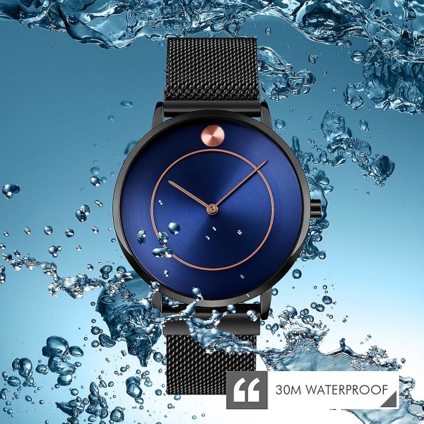 Skmei 9197 Simple Quartz Watch For Dam Rose Gold Blue Silver black