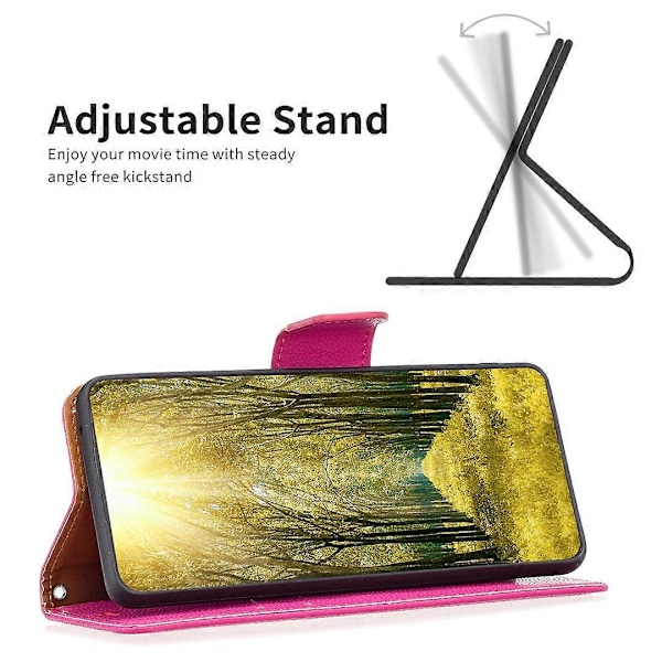 Plånboksfodral i PU-läder med Litchi-textur för Xiaomi Redmi Note 13 5G Multicolor Rose