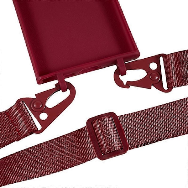 Matt TPU-baksida med justerbar rem för Samsung Galaxy S24 Ultra Multicolor Wine Red