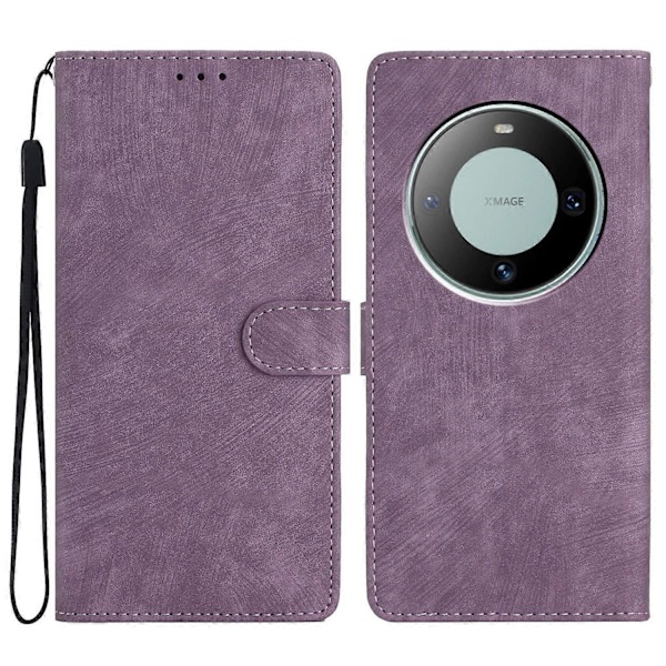 Til Huawei Mate 60 Etui Folio Flip Ensfarvet Hud-berørings Telefon Stand Læder Cover Multicolor Style C