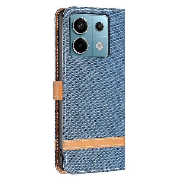 Kotelo Xiaomi Redmi Note 13 Pro 5G/Poco X6 5G -puhelimelle, farkkukangasta ja nahkaa Multicolor Navy Blue