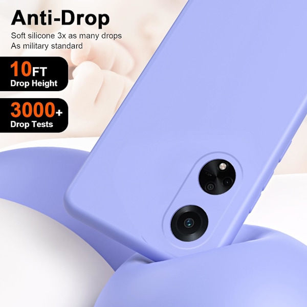 För Oppo A98 5g case Gummibelagt 2,2 mm Soft Liner Tpu cover Purple