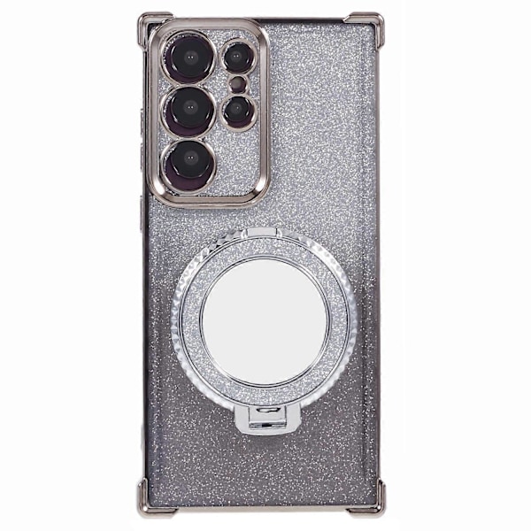 For Samsung Galaxy S23 Ultra Kickstand-deksel Glitter Gradient TPU-telefonskall Multicolor Style C