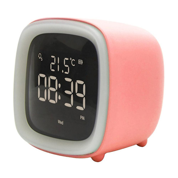 Tegneserie Kaninøre Form Genopladelig Digital Display LED Natlampe Vækkeur Kaesi Orange Normal