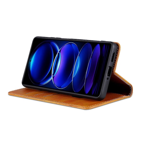 AZNS Samsung Galaxy A06 -kotelo, lehmännahkajäljitelmä PU-nahkainen lompakkokotelo - Vihreä Multicolor Brown