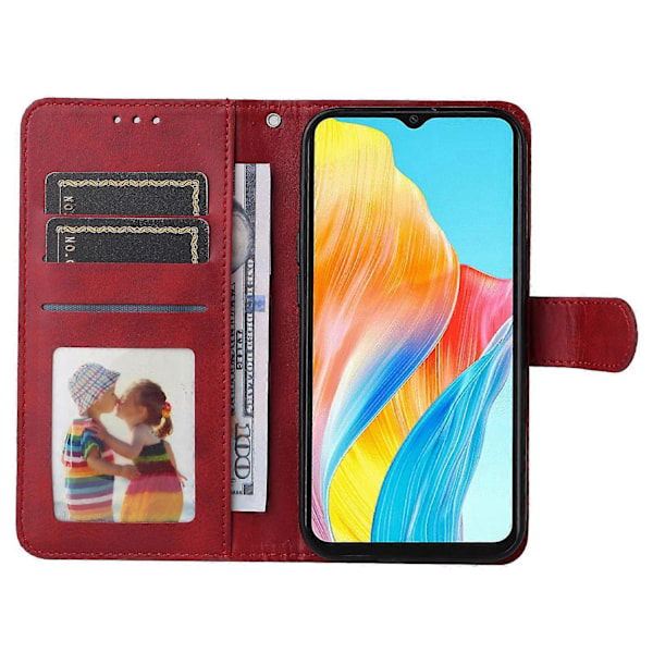 Til Oppo A38 4G Etui Wallet Telefon Stand Shell PU Læder Cover med Kalvetekstur Multicolor Style C