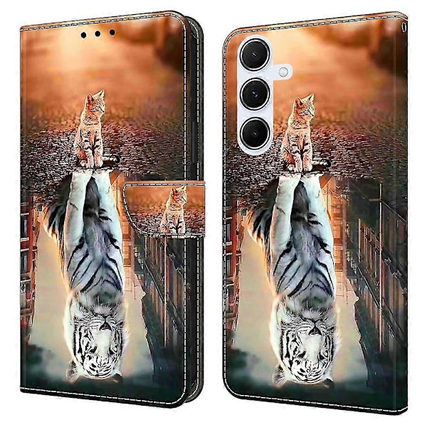 Samsung Galaxy A36 5G/A56 5G -kotelo magneettilukolla, 3D-kuvioitu nahkalompakko puhelinkotelo Multicolor Style J