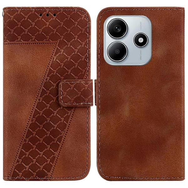 Stand Case til Xiaomi Redmi Note 14 5G med 7-formet mønster og læder telefoncover Multicolor Style C