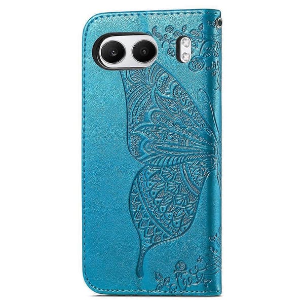 OnePlus Nord 4 -kotelo PU-nahkalompakko perhoskuvio - harmaa Multicolor Blue
