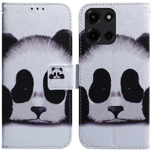 Til Motorola Moto G Power (2025) Wallet Case Mønsterprint Læder Telefon Cover Multicolor Panda