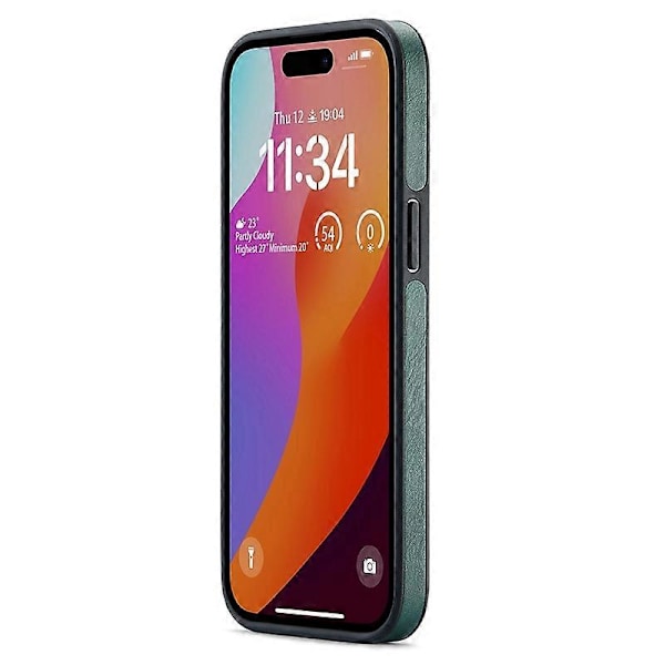 Skal för iPhone 15 med logovy, anti-dropp PU-läderbelagd PC+TPU-skydd Multicolor Style C