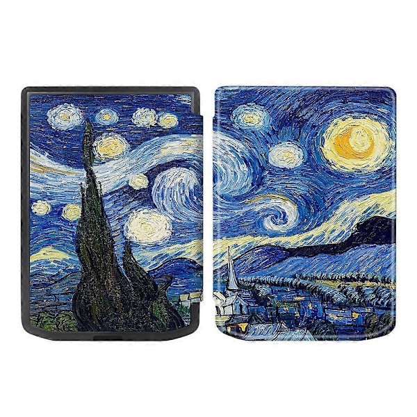 Læderetui til PocketBook Verse Pro E-læsercover med automatisk dvale/vækning - tid til at rejse Multicolor Starry Sky