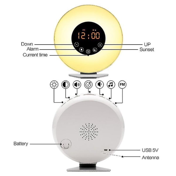 Led Touch Intelligent Wake-up Light Väckarklocka