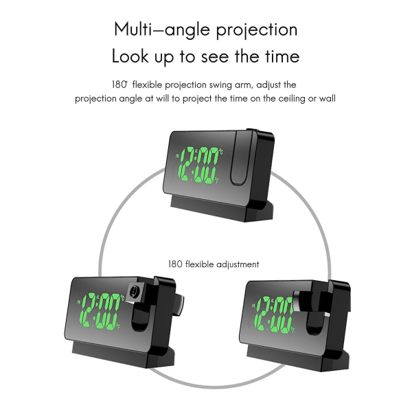 LED Digital Projekt Alarm C Bord Elektronisk Alarm C Med Projektor Seng