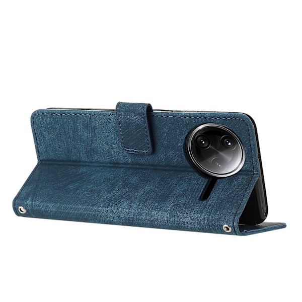 Stand Case til Xiaomi Poco F7 Pro 5G/ F7 Ultra 5G/ Redmi K80 5G/ K80 Pro 5G med prægede linjer i læder Multicolor Sapphire