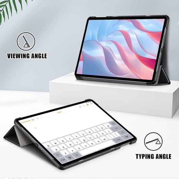 Trifold Stativdeksel for Honor Pad X9/Pad X8 Pro, Solid Farge PU Lær Tablet Case