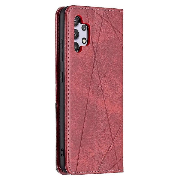 Geometrisk Mønster Læder Stand Case med Kortlommer til Samsung Galaxy A32 4G (EU Version) Multicolor Style B