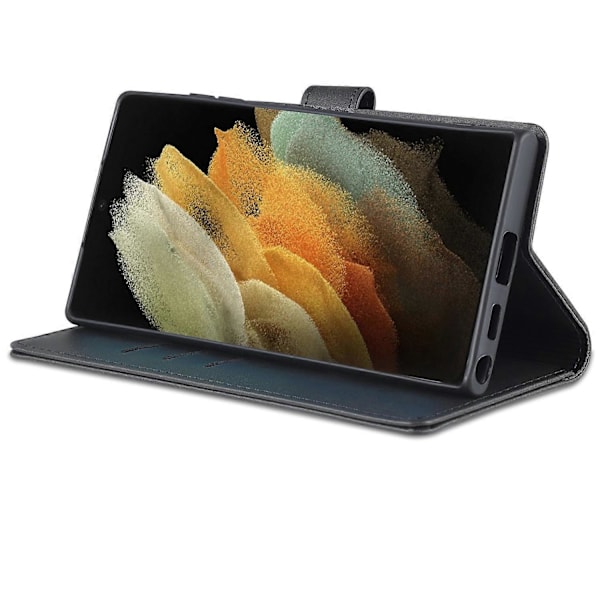 AZNS Fodral för Samsung Galaxy S24 Ultra Läder Skyddat Heltäckande Folio Flip Ställ Telefonskal Multicolor Style E