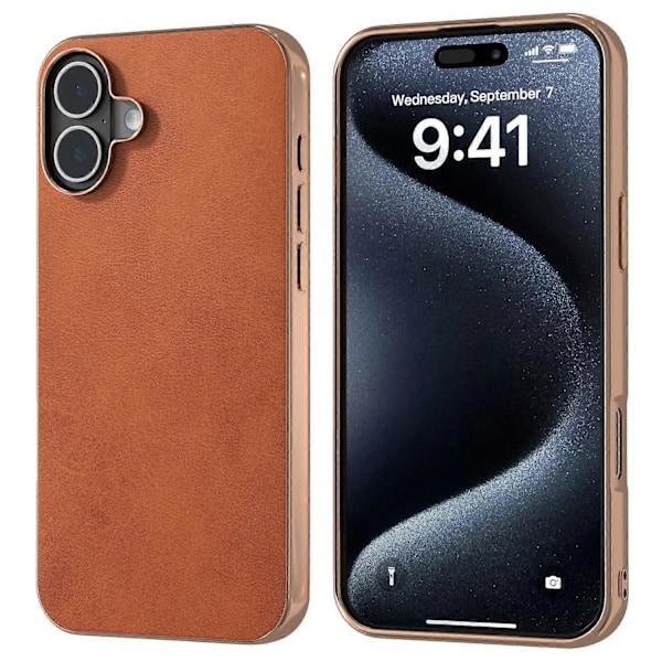 iPhone 16 Plus -kotelo, galvanointi, puhelinkuori, lehmännahkakuvio, PU+TPU-suojakotelo Multicolor Style E