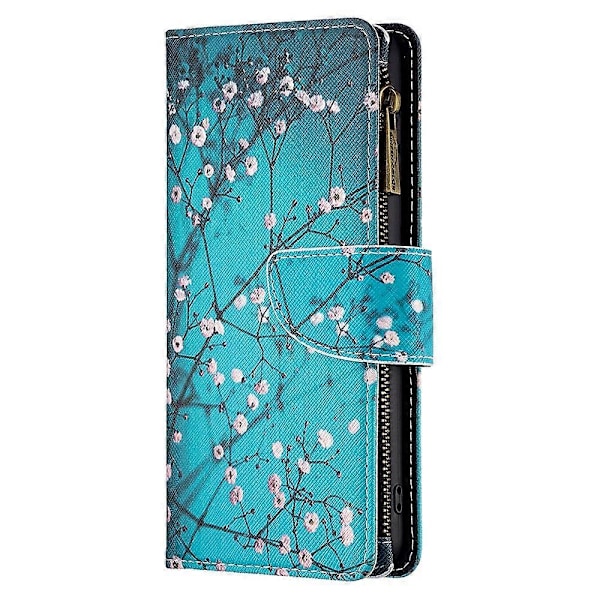 BF03 Mönstrat Fodral med Dragkedja i PU-läder för Xiaomi Redmi Note 13 Pro 4G/Poco M6 Pro 4G Multicolor Plum Blossom