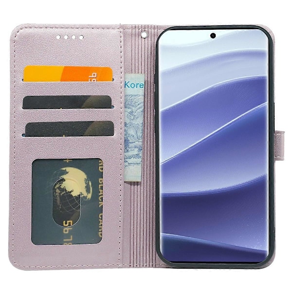 Plånboksfodral för Xiaomi Redmi Note 14 Pro 4G Magnetiskt Snäpp Läder Telefonskal med Rem Multicolor Rose Gold