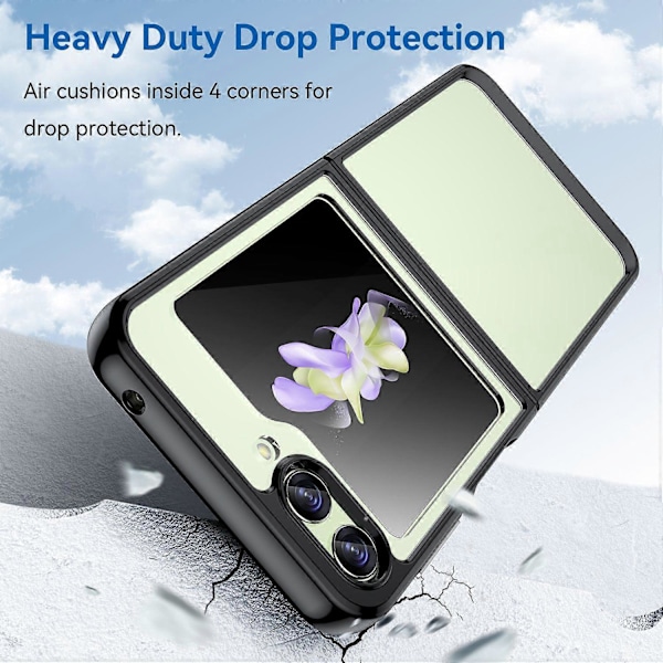 Til Samsung Galaxy Z Flip5 5G Mobiltelefon Bagcover Klar Beskyttende Stødsikker TPU+Akryl Case Multicolor Style A