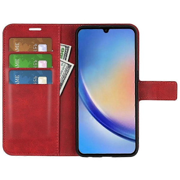 Samsung Galaxy A34 5G Folio Flip -puhelinlaukku vasikannahkajäljitelmällä, jalustalla ja lompakkokotelolla Multicolor Style C