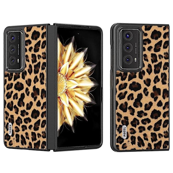 For Honor Magic V2 5G Leopard Print Anti-Scratch Cover PU Læder+PC Telefon Cover Multicolor Style A