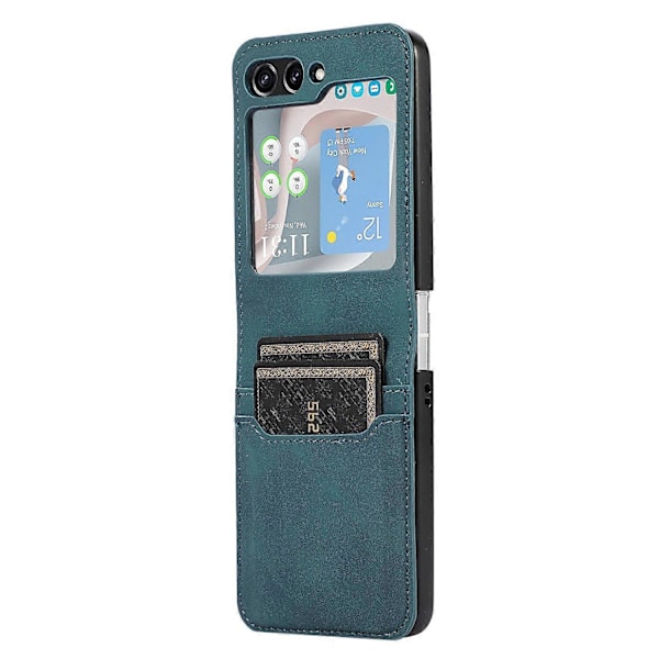 Til Samsung Galaxy Z Flip5 5G Telefoncover med Kort Slot Stødsikkert PU Læder PC Telefon Cover Multicolor Style C