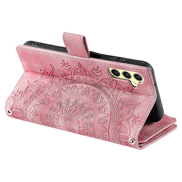 For Samsung Galaxy A05s 4G Deksel Telefonveske Lommebok PU Lær Stativ Shell med Stropp Multicolor Style E