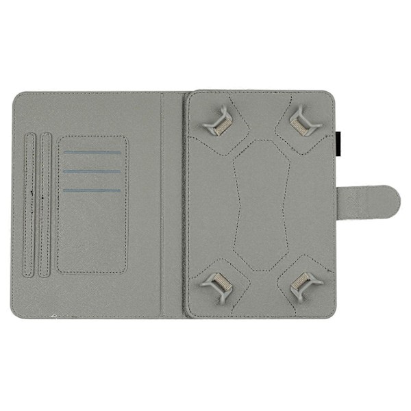 8-tums Auto Wake/Sleep Kortfack PU Läder Ställ Fodral Prickigt Mönster Tablet Skydd Multicolor Style C