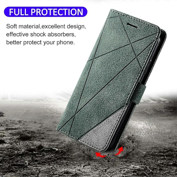 Læderetui med rem til iPhone 11, hudvenlig splejsning, pung telefoncover Multicolor Style C