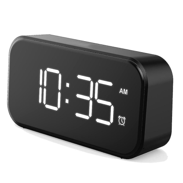 Digitalt Vækkeur Til Soveværelser, Sengelampe Med 6 Lysstyrkeniveauer, Snooze (sort udseende+