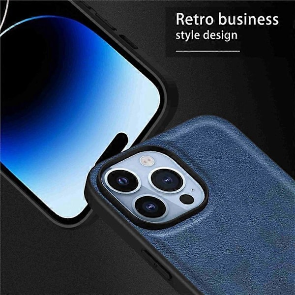 Mobilskal för iPhone 15 Pro Max Fodral PU Läderbelagd TPU+PC Smartphone Skal Multicolor Style C