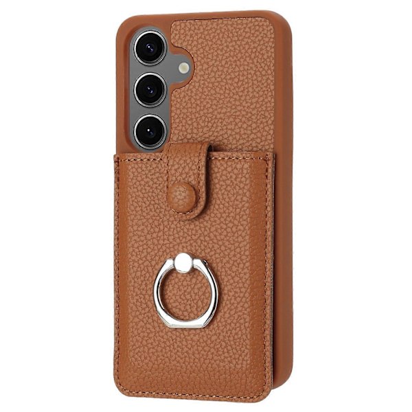 Samsung Galaxy S24+ -kotelo, korttipaikat, nahkainen takakansi ja rengastuki Multicolor Style F